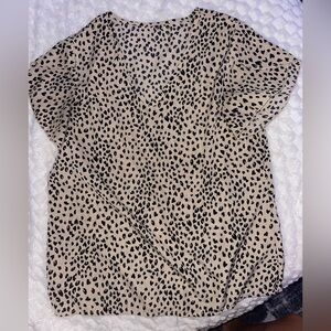 SHEIN Tan and Black Leopard Print Blouse